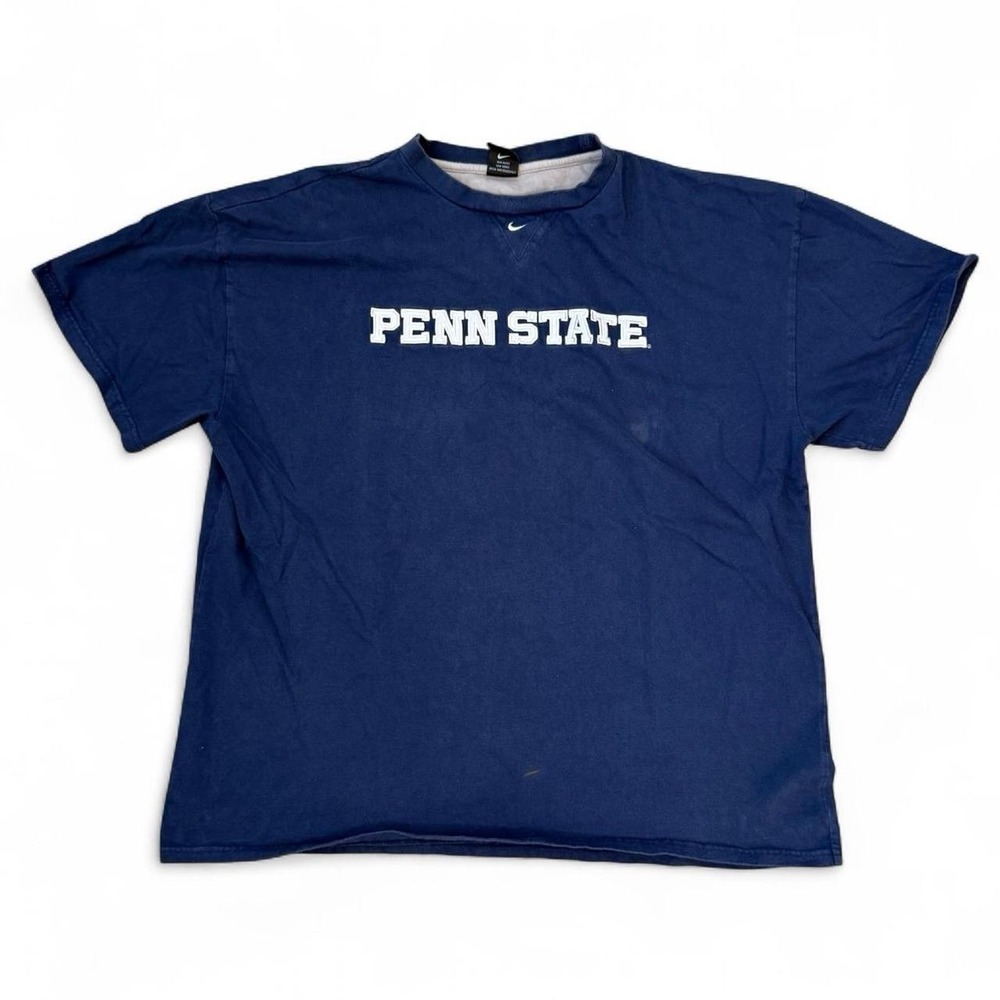 Vintage Nike Penn State Center Swoosh Navy Blue T-Shirr Men's Size XXL Y2K VTG